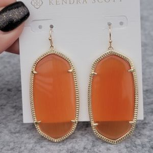 ❌SOLD 🍊 Kendra Scott Danielle Earrings in Orange Cats Eye and Gold